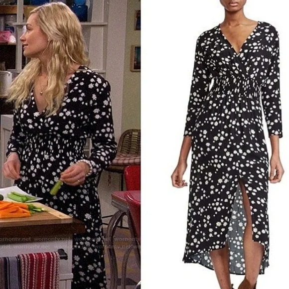 Maje Black and White Floral Maxi Dress - Picture 7 of 14